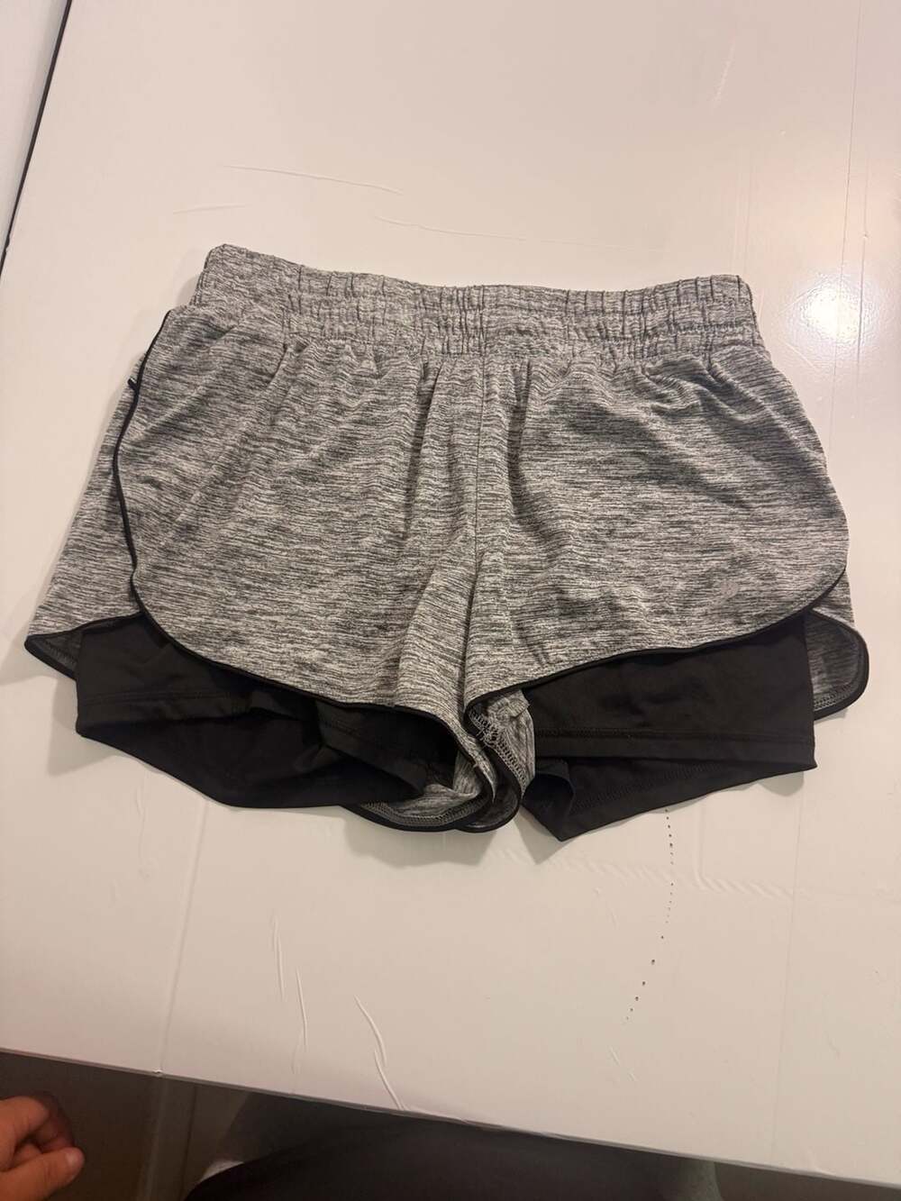 Layer 8 2-In-1 Running Shorts Size L Grey Black Athletic Workout